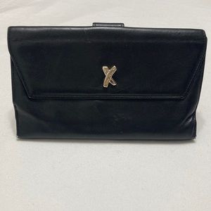 Vintage Paloma Picasso Black Leather Checkbook Wallet